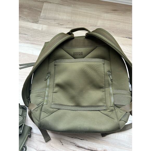 Dagne Dover Indi Neoprene Moms Bag Backpack Green Zippered Pockets main image 4
